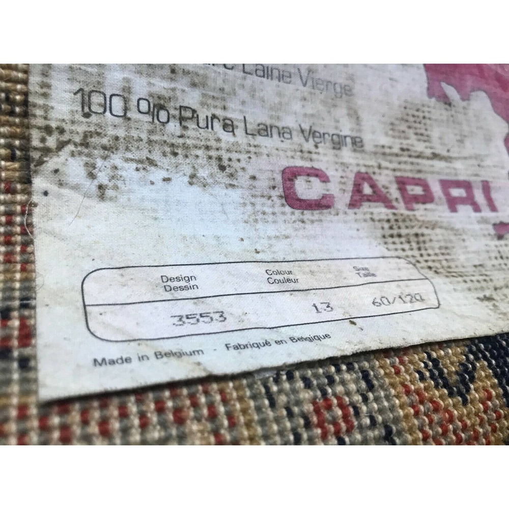 Vintage Belgium Capri Wool Throw Rug - R60 - Picture 7 of 8